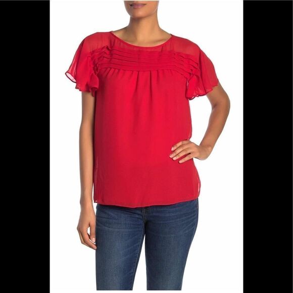 Max Studio Pleated Yoke Blouse, Size M - Picture 1 of 5